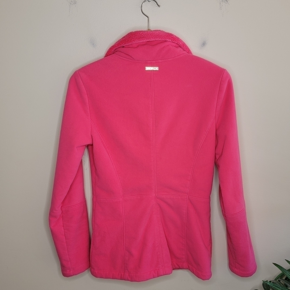 Lilly Pulitzer Grace Pink Fleece Zip Front Jacket Zipper Pockets Size XS Sporty - Picture 7 of 8